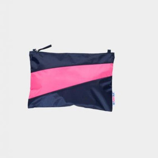 THE NEW POUCH Navy & Fluo Pink MEDIUM