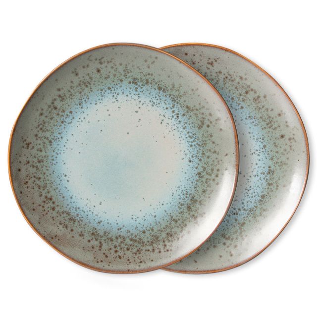 PIATTI PIANI IN CERAMICA SET DI 2