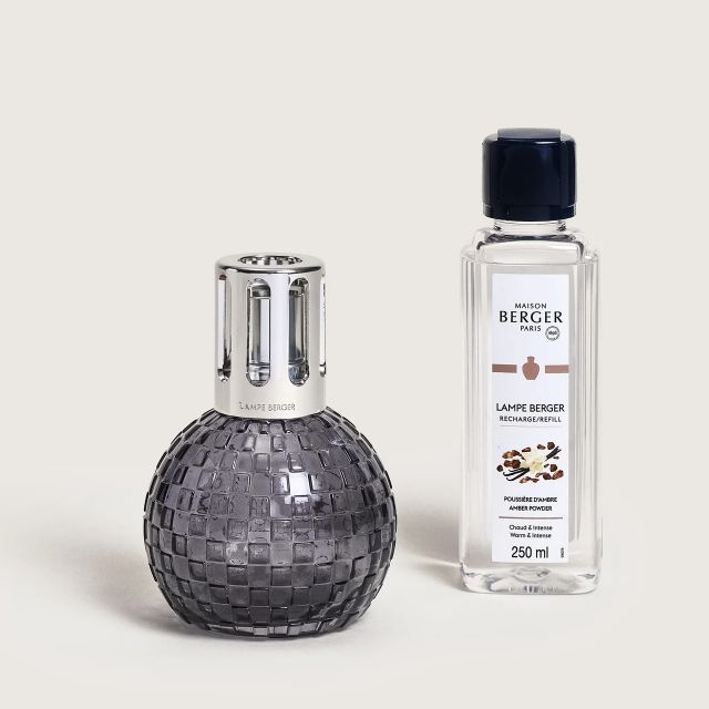 Lampe Berger - Cofanetto DISCO Gris + 250ml Poussière d’Ambre