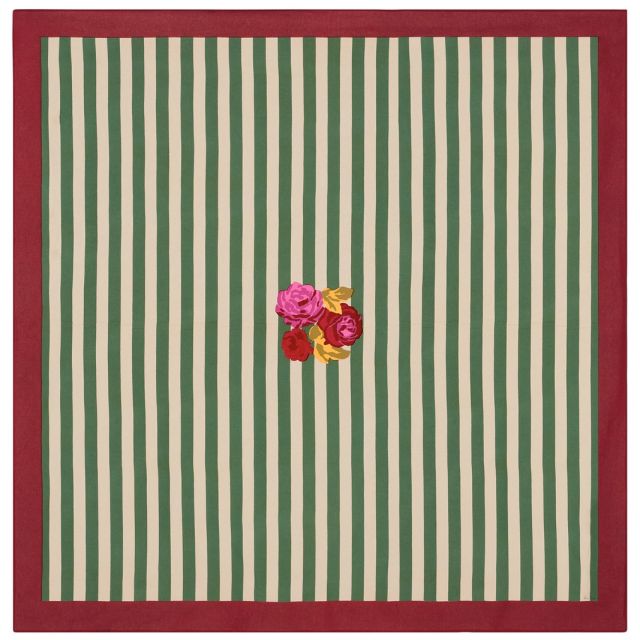 Tovaglia 220x220 nizam stripes green natural