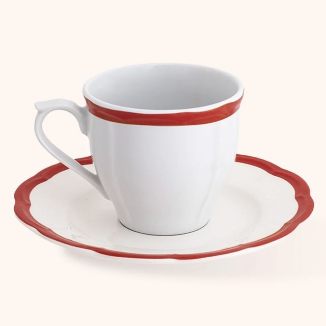 TAZZINA da CAFFÈ e PIATTINO- linea petalo, rosso