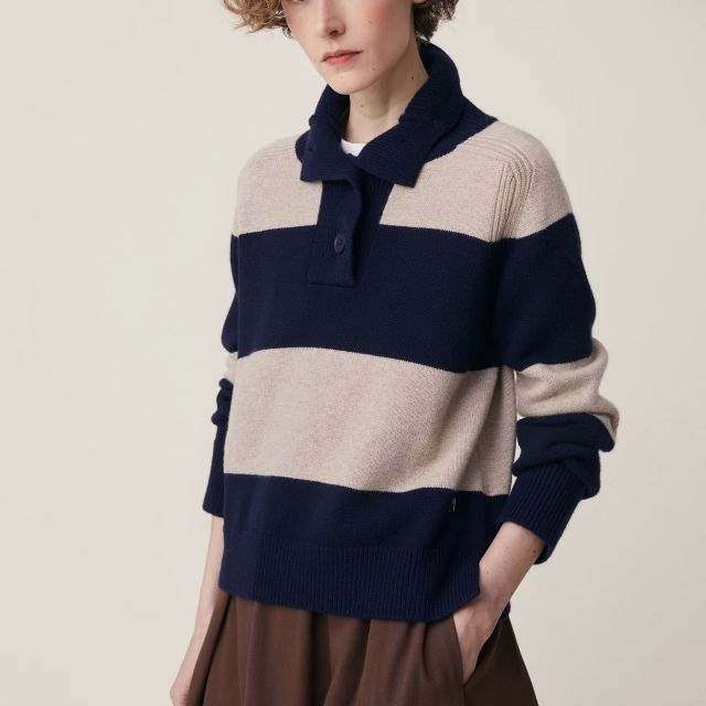 MAGLIONE gregor n210- beige e blue