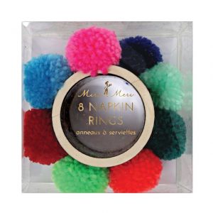 Meri Meri PARTY POMPOM ANELLI da TOVAGLIOLO set 8 Pz