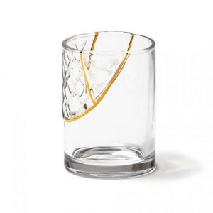KINTSUGI BICCHIERE IN VETRO E ORO n2