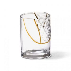 KINTSUGI BICCHIERE IN VETRO E ORO n2