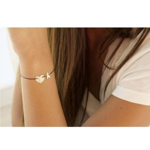 BRACCIALE DI FILO CON CUORE E STELLA