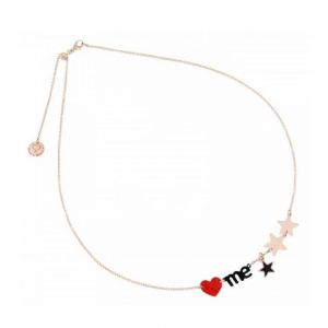 COLLANA GIROCOLLO CHOKER CON CUORE ROSSO E STELLE