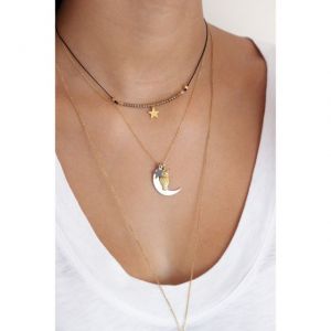 COLLANA CON PENDENTE GUFO E LUNA