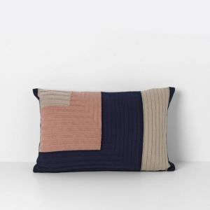 Ferm Living CUSCINO A MAGLIA BLU 60 x 40 cm