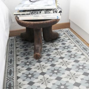 TAPPETTO IN VINILE DECORO AMSTERDAM LIGHT BLUE CONCRETE 60 x 180 cm