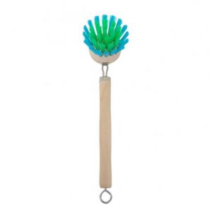 Rice SPAZZOLA IN LEGNO PER PIATTI IN STILE RETRO' - VERDE BLU