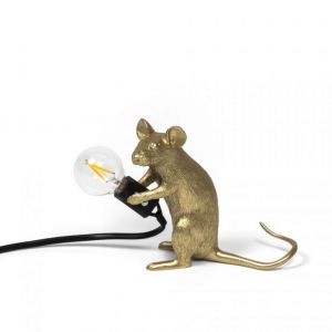 LAMPADA DA TAVOLO MOUSE GOLD SEDUTO