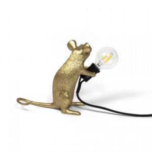 LAMPADA DA TAVOLO MOUSE GOLD SEDUTO