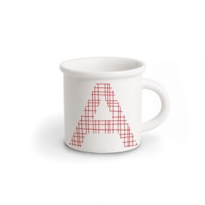 TAZZA IN PORCELLANA LETTERA A rossa