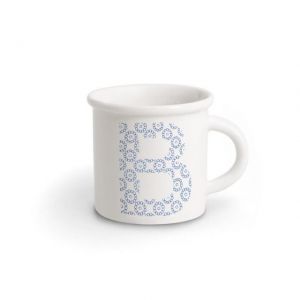 TAZZA IN PORCELLANA LETTERA B blue