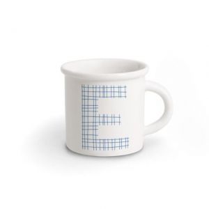 TAZZA IN PORCELLANA LETTERA E blue