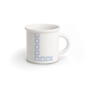 TAZZA IN PORCELLANA LETTERA L blue