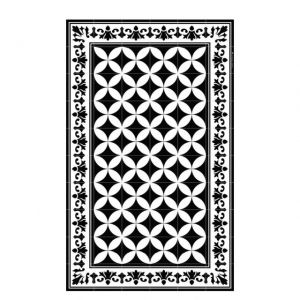 TAPPETTO IN VINILE DECORO SOFI BLACK and WHITE 68  x 120 cm