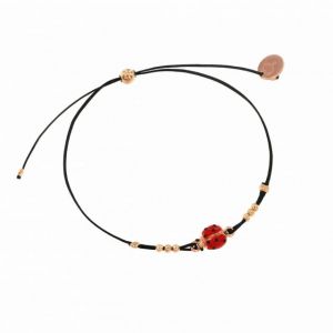 BRACCIALE IN FILO DI NYLON CON COCCINELLA