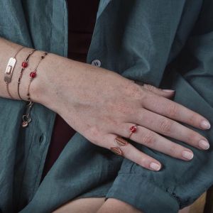 BRACCIALE IN FILO DI NYLON CON COCCINELLA