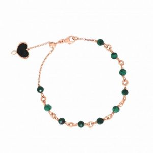 Maman et Sophie BRACCIALE CON MAGLIE E PIETRE DI MALACHITE