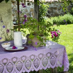 TOVAGLIA PIZZO LAVENDER 150 x 264 cm