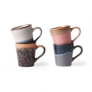 TAZZINE CAFFE' IN CERAMICA SET DI 4