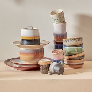 TAZZINE CAFFE' IN CERAMICA SET DI 4