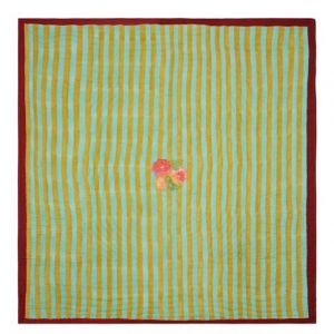 TELO MUSSOLA 220 x 220 cm NIZAM STRIPES TURQUOISE ACID GREEN