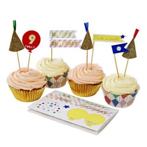 Meri Meri BIRTHDAY Sticker Cupcake Kit