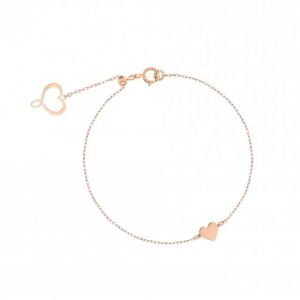 BRACCIALE AURUM IN ORO ROSA 18 CARATI CON CUORE PASSANTE