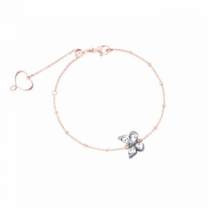 BRACCIALE CON FARFALLA GRANDE IN ARGENTO BRUNITO