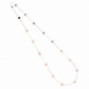 COLLANA LUNGA CON FARFALLE IN ARGENTO BRUNITO E ARGENTO CON GALVANICA ORO ROSA