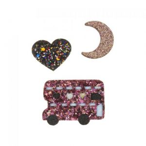 CLIPS GLITTERATI PER CAPELLI Set di 3