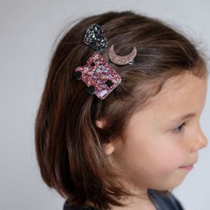 CLIPS GLITTERATI PER CAPELLI Set di 3