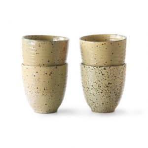 TAZZE IN CERAMICA COLOR PESCA Set di 4