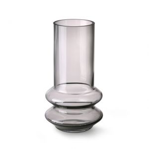 VASO IN VETRO GRIGIO FUMÉ H 24 cm