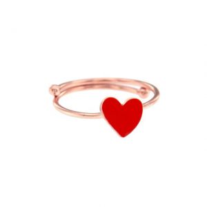 ANELLO REGOLABILE CON CUORE POP SMALTATO