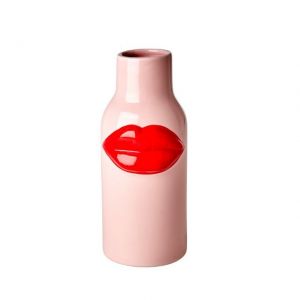 VASO IN CERAMICA CON LABBRA ROSSE H 31 cm