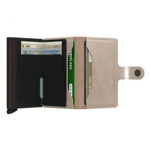 MINIWALLET METALLIC CHAMPAGNE-BROWN