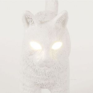 LAMPADA IN RESINA JOBBY GATTO BIANCO