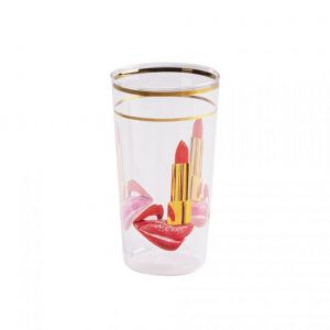 BICCHIERE IN VETRO GLASS TONGUE H 13 cm