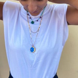 COLLANA PENDENTE LUNA BLU