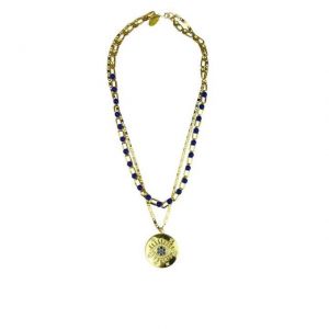 COLLANA A CATENA AMORE CON CARBOCHON BLU