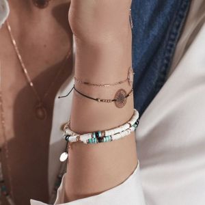 BRACCIALE DOPPIO TURCHESE E BIANCO