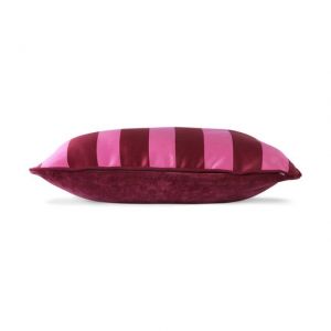 CUSCINO A RIGHE IN RASO CON RIGHE ROSA VIOLA 50 x 35 cm