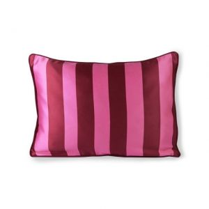CUSCINO A RIGHE IN RASO CON RIGHE ROSA VIOLA 50 x 35 cm