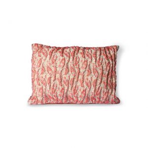 CUSCINO TESSUTO JACQUARD FLOREALE ROSSO ROSA 40 x 30 cm