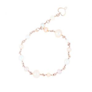 BRACCIALE ROSARIO PERLE BIANCHE E ROSA