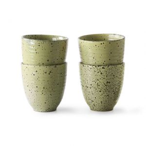 TAZZE IN CERAMICA GIALLA Set di 4